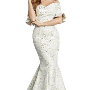 NWT Jovani 22912SC Evening Dress Champagne Size 10